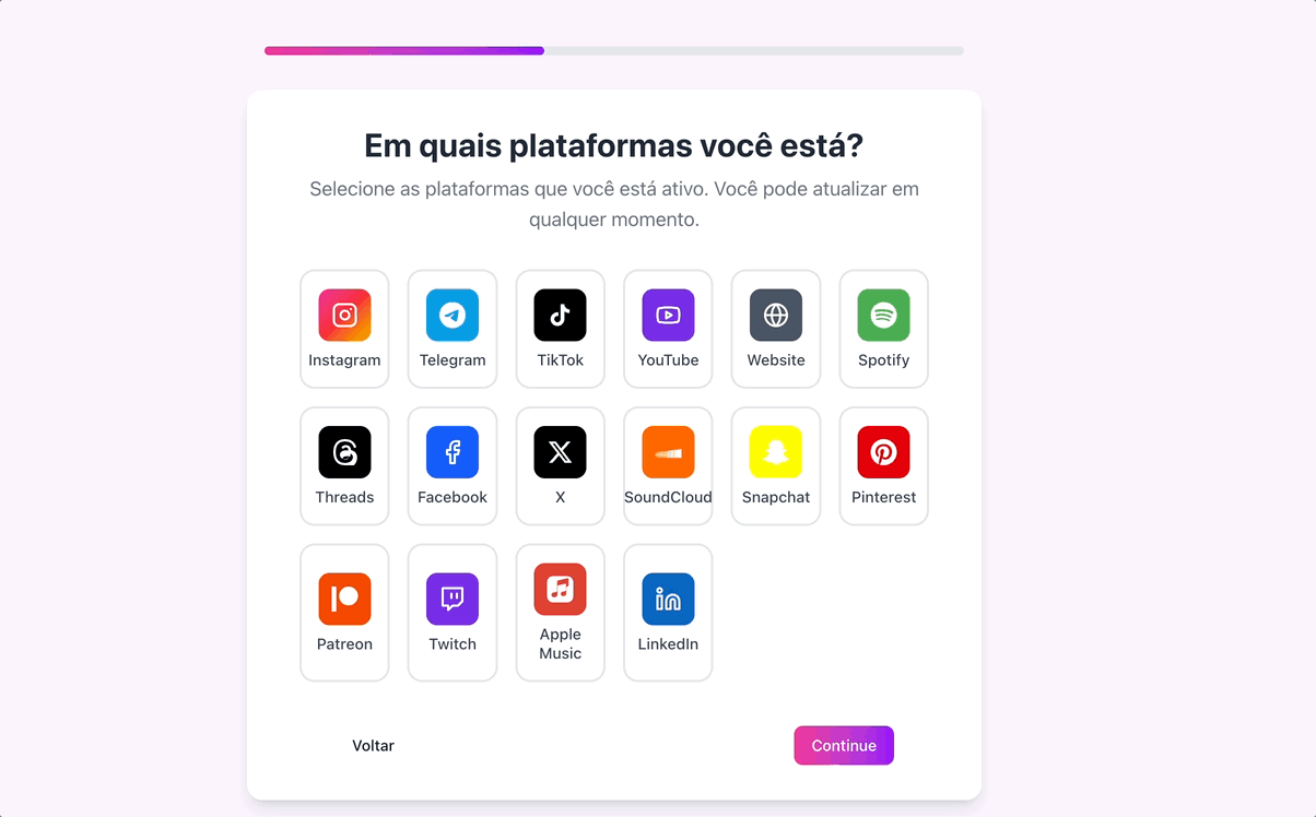 configurando redes sociais