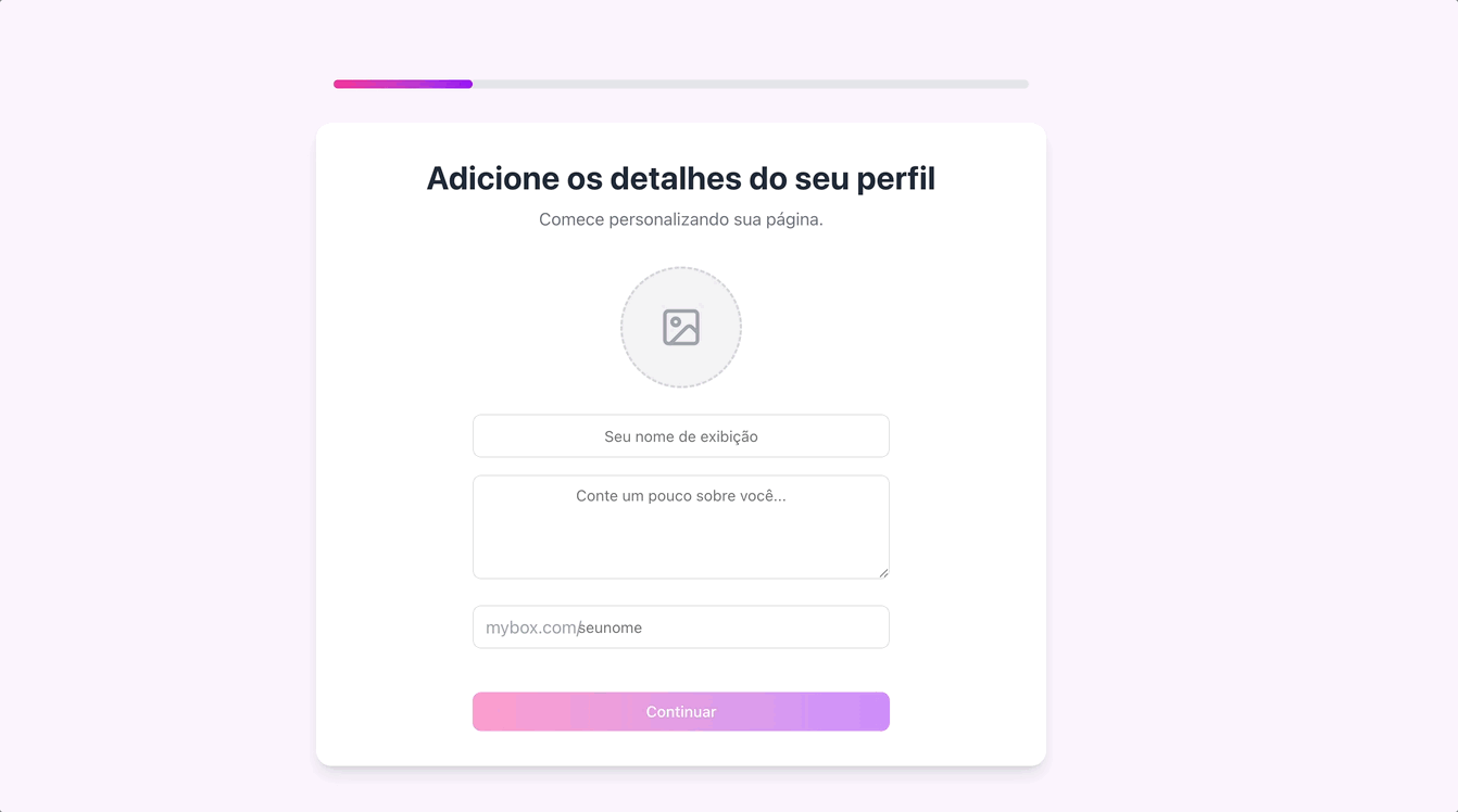 configurando meu perfil